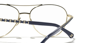 Chanel Ch 2224q Women Gold Pilot Eyeglasses