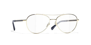 Chanel Ch 2224q Women Gold Pilot Eyeglasses