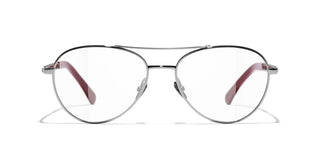 Chanel Ch 2224q Women Silver Pilot Eyeglasses