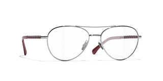 Chanel Ch 2224q Women Silver Pilot Eyeglasses