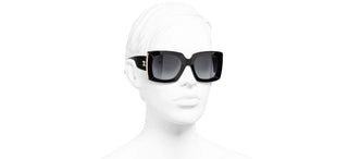 CHANEL CH 5435 women Black Rectangle Sunglasses