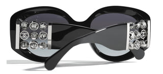 Chanel Ch 5543h - Limited Edition Women Black Oval Sunglasses