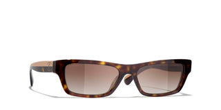 CHANEL CH 5564B women Havana Rectangle Sunglasses