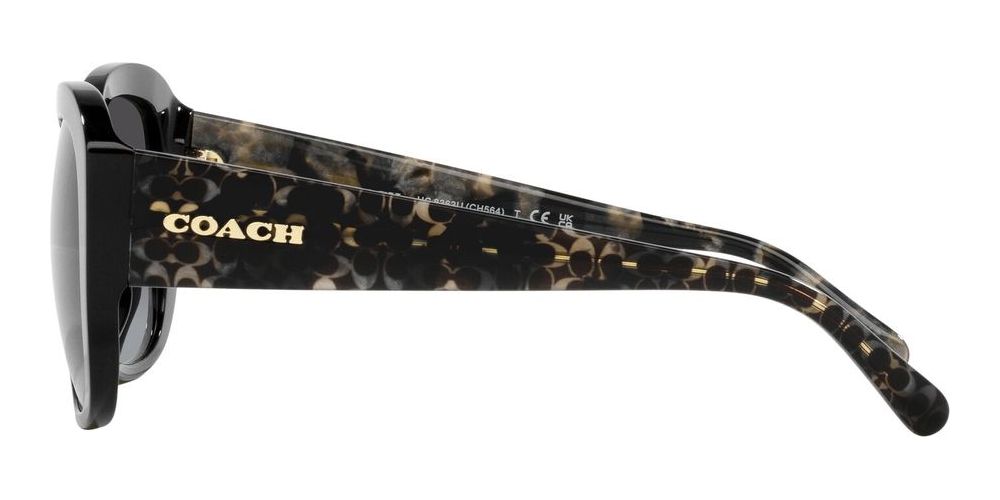 Coach Ch 564 Hc 8363u Women Black Geometric Sunglasses  display picture 3