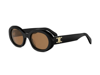 CELINE Triomphe CL40194U women Black Round Sunglasses