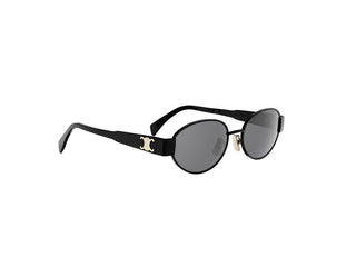 CELINE Metal Triomphe CL40235U women Black Oval Sunglasses