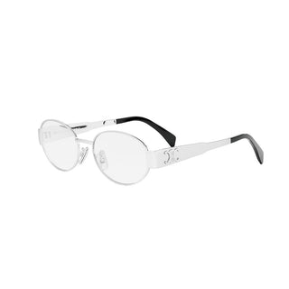 Celine Metal Triomphe Cl50140u Women Silver Oval Eyeglasses
