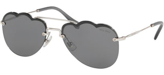 Miu Miu CLOUD SMU 56U women Silver Pilot Sunglasses