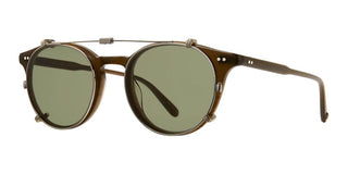 Garrett Leight Clune Clip Unisex Silver Round Eyeglasses