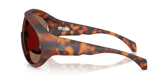 Moncler Contrast Me8010 Unisex Havana Shield Sunglasses