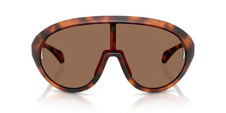 Moncler Contrast Me8010 Unisex Havana Shield Sunglasses