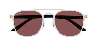 Cartier Signature C De Cartier Ct0012s Unisex Silver Geometric Sunglasses
