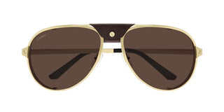 Cartier Santos de Cartier CT0296S men Gold Pilot Sunglasses
