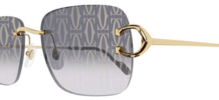 Cartier Signature C De Cartier Ct0330s Men Gold Geometric Sunglasses