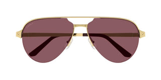 Cartier Santos de Cartier CT0386S men Gold Pilot Sunglasses