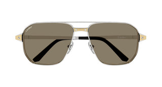Cartier Santos de Cartier CT0424S men Silver Pilot Sunglasses