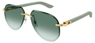Cartier Signature C De Cartier Ct0440s Men Gold Pilot Sunglasses
