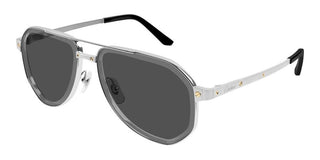 Cartier Santos de Cartier CT0461S men Silver Pilot Sunglasses