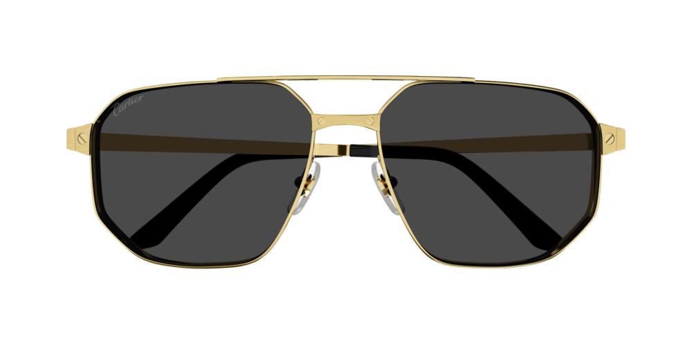 Cartier Santos De Cartier Ct0462s Men Gold Pilot Sunglasses