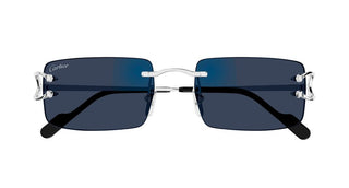 Cartier CT0488S men Silver Rectangle Sunglasses