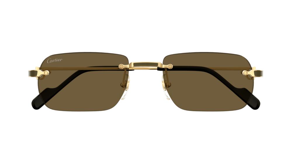 Cartier Signature C De Cartier Ct0498s Men Gold Rectangle