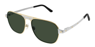 Cartier CT0532S men Silver Pilot Sunglasses