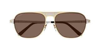 Cartier CT0532S men Silver Pilot Sunglasses