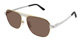 Cartier CT0532S men Silver Pilot Sunglasses