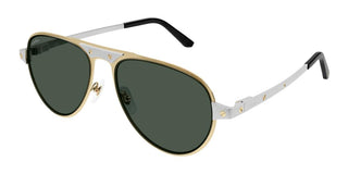 Cartier CT0533S men Silver Pilot Sunglasses