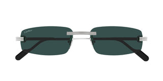 Cartier CT0535S men Silver Squared Sunglasses