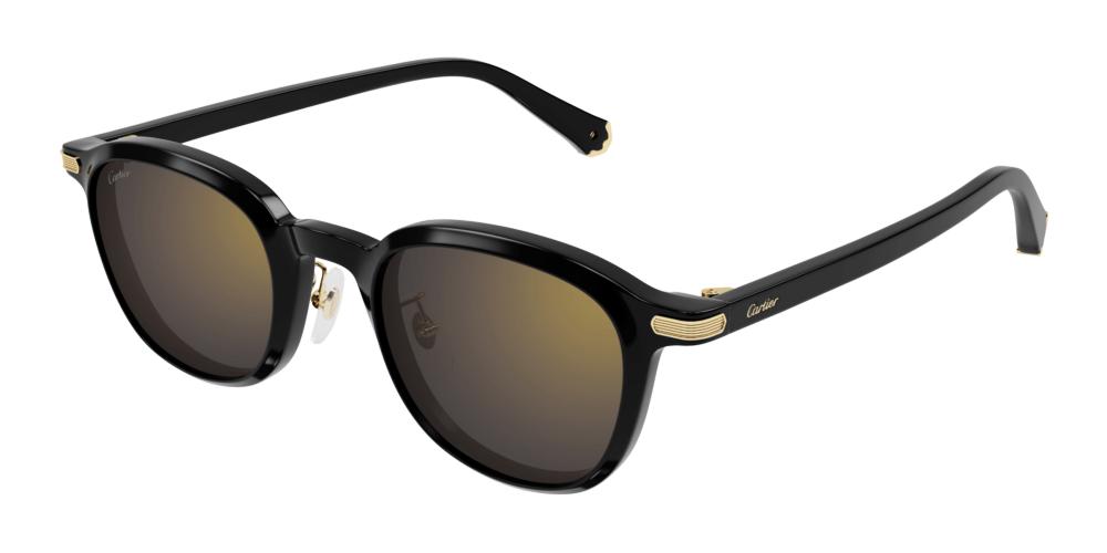 CARTIER アヒエタ フレム サンクラス CT0541SA 006 Cartier CT0541SA men Black Round Sunglasses – Otticanet USA