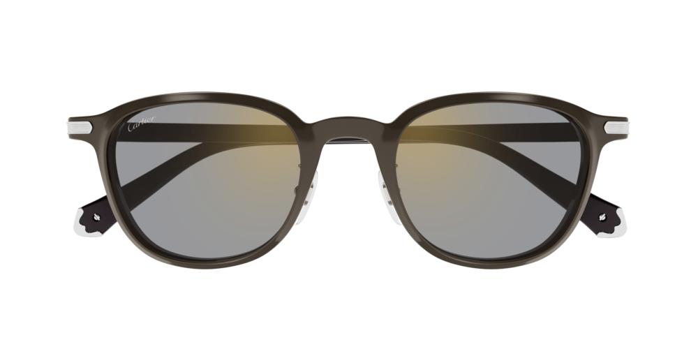 CARTIER アヒエタ フレム サンクラス CT0541SA 006 Cartier CT0541SA men Brown Round Sunglasses – Otticanet USA