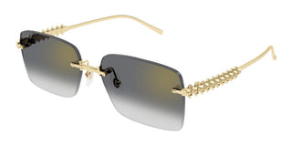 Cartier Ct0545s Women Gold Squared Sunglasses