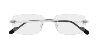 Cartier CT0578O men Silver Rectangle Eyeglasses