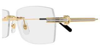 Cartier CT0578O men Gold Rectangle Eyeglasses