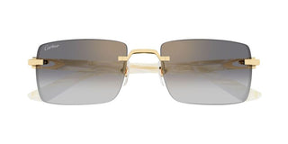 Cartier Ct0579s Unisex Gold Squared Sunglasses