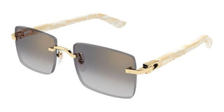 Cartier Ct0579s Unisex Gold Squared Sunglasses