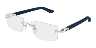 Cartier CT0581O men Silver Rectangle Eyeglasses