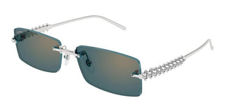Cartier CT0604S unisex Silver Rectangle Sunglasses