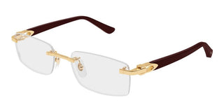 Cartier CT0607OJ men Red Rectangle Eyeglasses