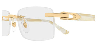 Cartier CT0607OJ men Gold Rectangle Eyeglasses