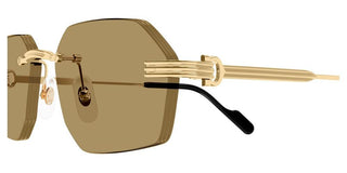 Cartier CT0616S men Gold Geometric Sunglasses