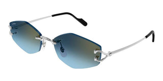 Cartier Ct0620s Unisex Silver Geometric Sunglasses