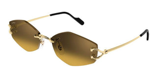 Cartier Ct0620s Unisex Gold Geometric Sunglasses