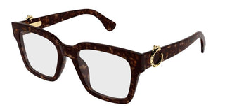 Cartier CT0640O women Havana Squared Eyeglasses