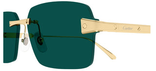 Cartier CT0652S men Gold Squared Sunglasses