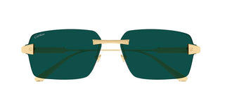 Cartier CT0652S men Gold Squared Sunglasses