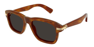 Cartier CT0657S men Havana Round Sunglasses