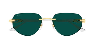 Cartier CT0661S men Gold Round Sunglasses