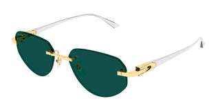 Cartier CT0661S men Gold Round Sunglasses